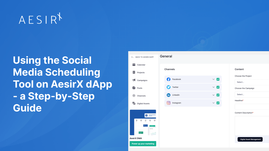 og using the social media scheduling tool on aesirx dapp